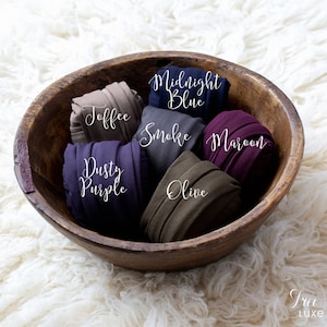 Bold Collection | Deep Tone Newborn Jersey Stretch Knit Wraps | Baby Wrap | Photo Prop | Buttery Soft 4-Way Stretch | Colored Wraps | RTS