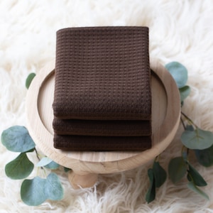 RTS Brown Newborn Textured Knit Wrap | Cocoa Baby Stretchy Wrap | Brown Newborn Wrap Prop | Frayed Wrap Prop | Photo Prop | Soft & Stretchy