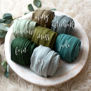 RTS Green Collection | Newborn Jersey Knit Wraps | Stetch Knit Wraps | Newborn Photography Prop | Newborn Photo Wrap | Baby Wrap