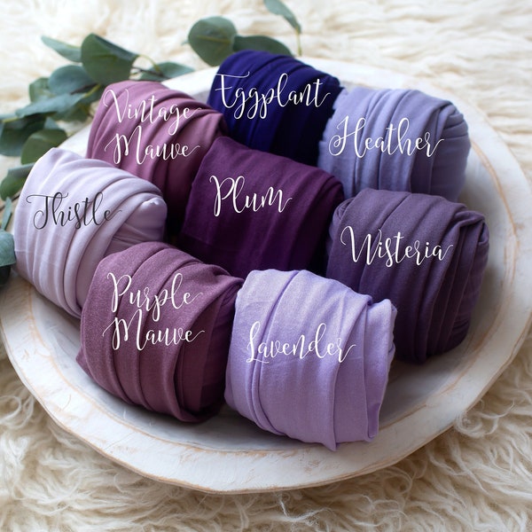 RTS Purple Wrap Collection | Newborn Jersey Knit Wraps | Stretch Knit Wraps | Baby Photo Wrap | Newborn Photo Prop | Soft Stretchy Wraps