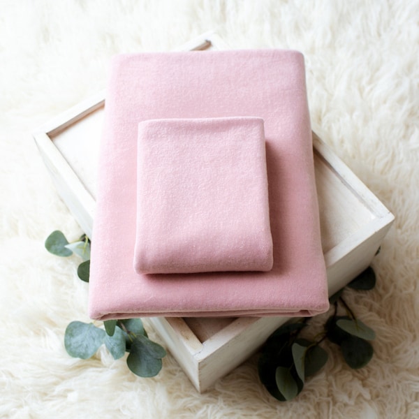 Merino Collection | Ballet Pink Beanbag Posing Fabric | Soft Pink Beanbag Backdrop | Newborn Posing Fabric | Fuzzy Sweater Fabric Backdrop