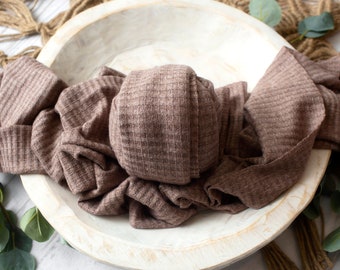 RTS Toffee Newborn Photography Wrap | Neutral Brown Waffle Stretchy Knit Wraps Baby Swaddle | Wraps for Newborn Photographers | Photo Prop