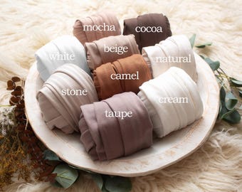 Colección Neutral Essential de Mantas para Recién Nacidos / Mantas de Punto Suaves y Elásticas / Accesorios para Fotos de Bebés / Mantas para Fotografía de Recién Nacidos / Accesorios para Estudio de Recién Nacidos