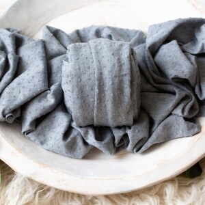 Cora Collection | Heather Grey Textured Wrap | Swiss Dot Grey Newborn Wrap | Textured Baby Wrap Prop | Vintage Wrap | Photography Prop