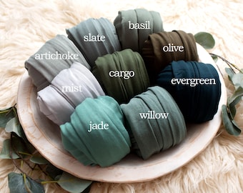RTS Green Collection | Newborn Jersey Knit Wraps | Stetch Knit Wraps | Newborn Photography Prop | Newborn Photo Wrap | Baby Wrap