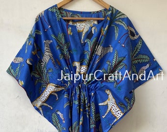 Cotton Kaftan, Animal Print Kaftan, Long Caftan, Dress For to be Moms, Beachwear Dress, Sleepwear, Indian Kaftan, Gifts For Her, Women Dress