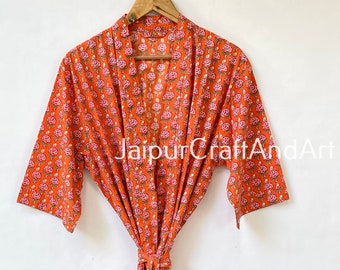 Indian Cotton Kimono Beachwear Dress Women Bath robe Unisex Robe Women Dress Loungewear Robe Bridesmaids Gifts Hippie Dress Bikini Cover Up