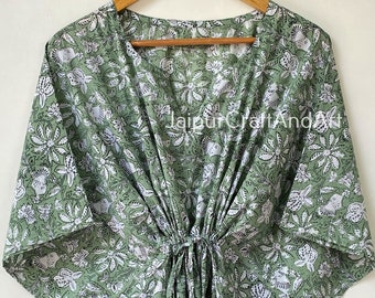 Baumwolle Kaftan, indischer Blumen Kaftan, Brautjungfern Geschenk, Kleid für Mutter sein, langer Kaftan, Boho Kleid, Geschenke für sie, Frauen Kleid, Bikini Wrap