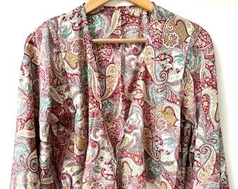Boho Festival Bikini Blouse: Recycled Silk Tie Top, Flared Sleeves Crop Top, Bohemain Summer Wear, Gifts For Women