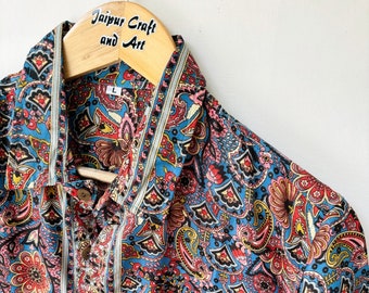 90er Vintage Herren Seidenhemd / Herren Hawaiihemd / Seidenhemd / schickes Herrenhemd / Geschenke für Ihn / Hemd für Ihn / Feiertagshemd