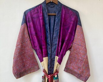 Silk Long Kimono, Dress for mom, Pure Silk Kimono Robes, Vintage Kimono, Silk Dressing Gown, Gifts For Her, Hippie Silk Kimono, Women Dress