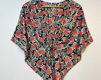 Robe de maternité, caftan en coton, caftan indien à fleurs, caftan imprimé main, caftan long, robe pour future maman, tenue de plage, robe longue