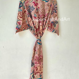 Kimono in morbido cotone, abito estivo, regalo per damigella d'onore, kimono da notte, regali per lei, abito da resort, copricostume da spiaggia, abito boho hippie immagine 5