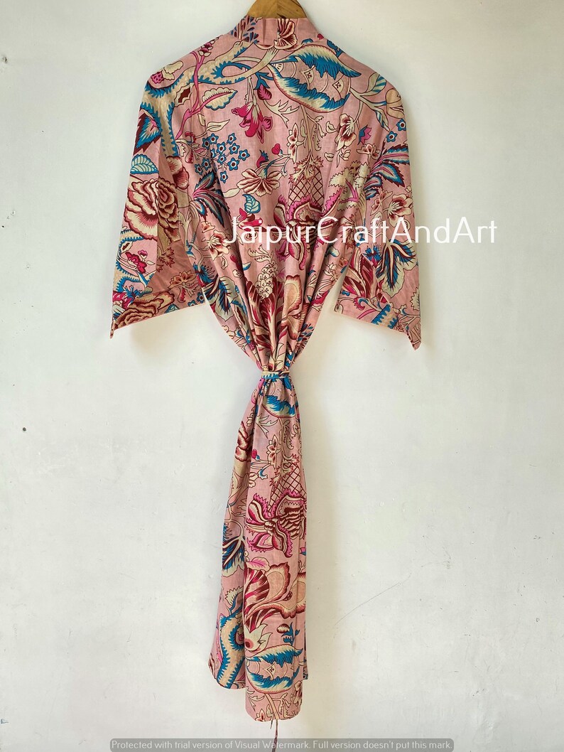 Kimono in morbido cotone, abito estivo, regalo per damigella d'onore, kimono da notte, regali per lei, abito da resort, copricostume da spiaggia, abito boho hippie immagine 5