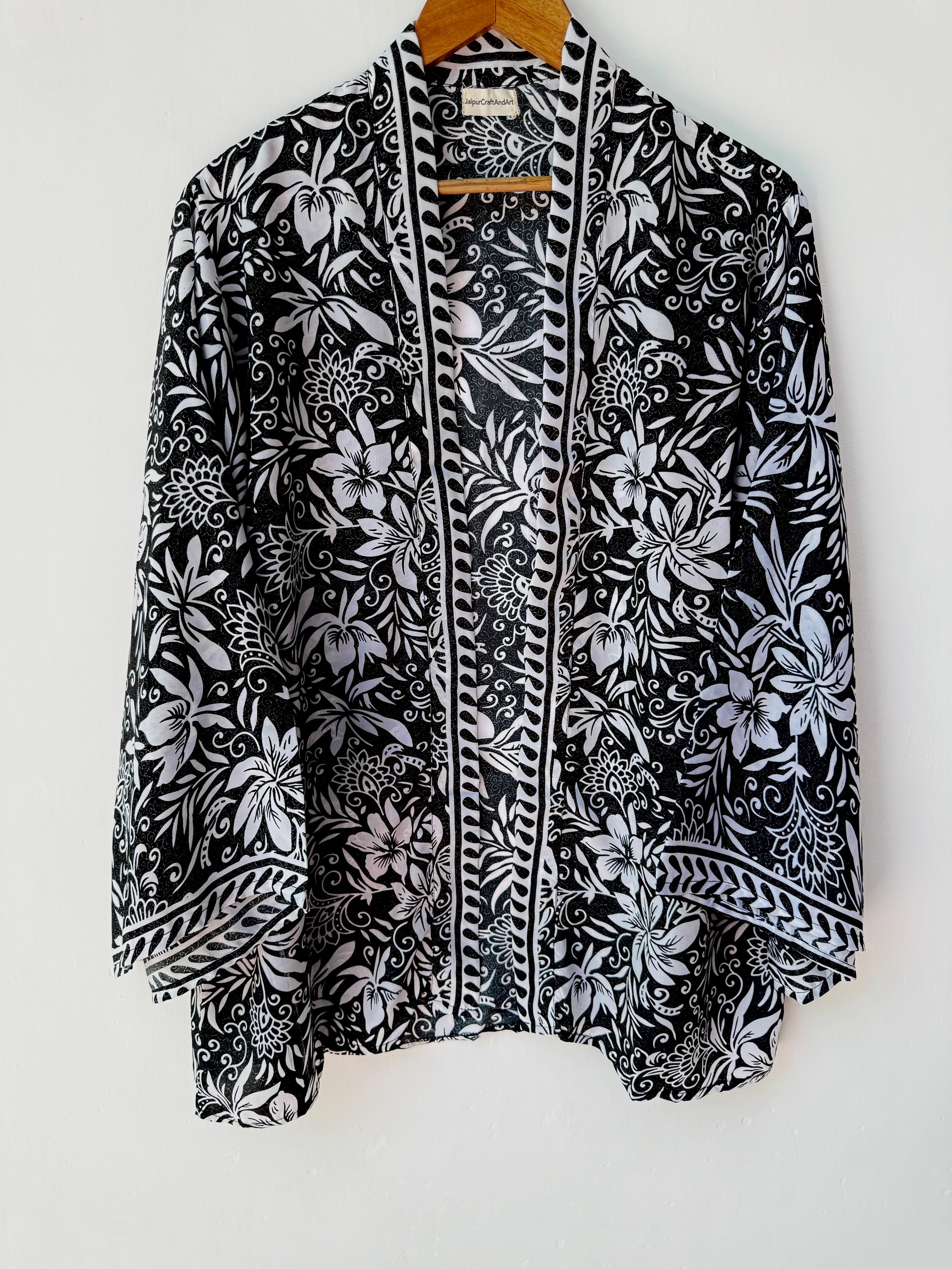 Seide Kimono Jacke Strickjacke Duster Jacke Kurze Kimono Mantel - Main Image