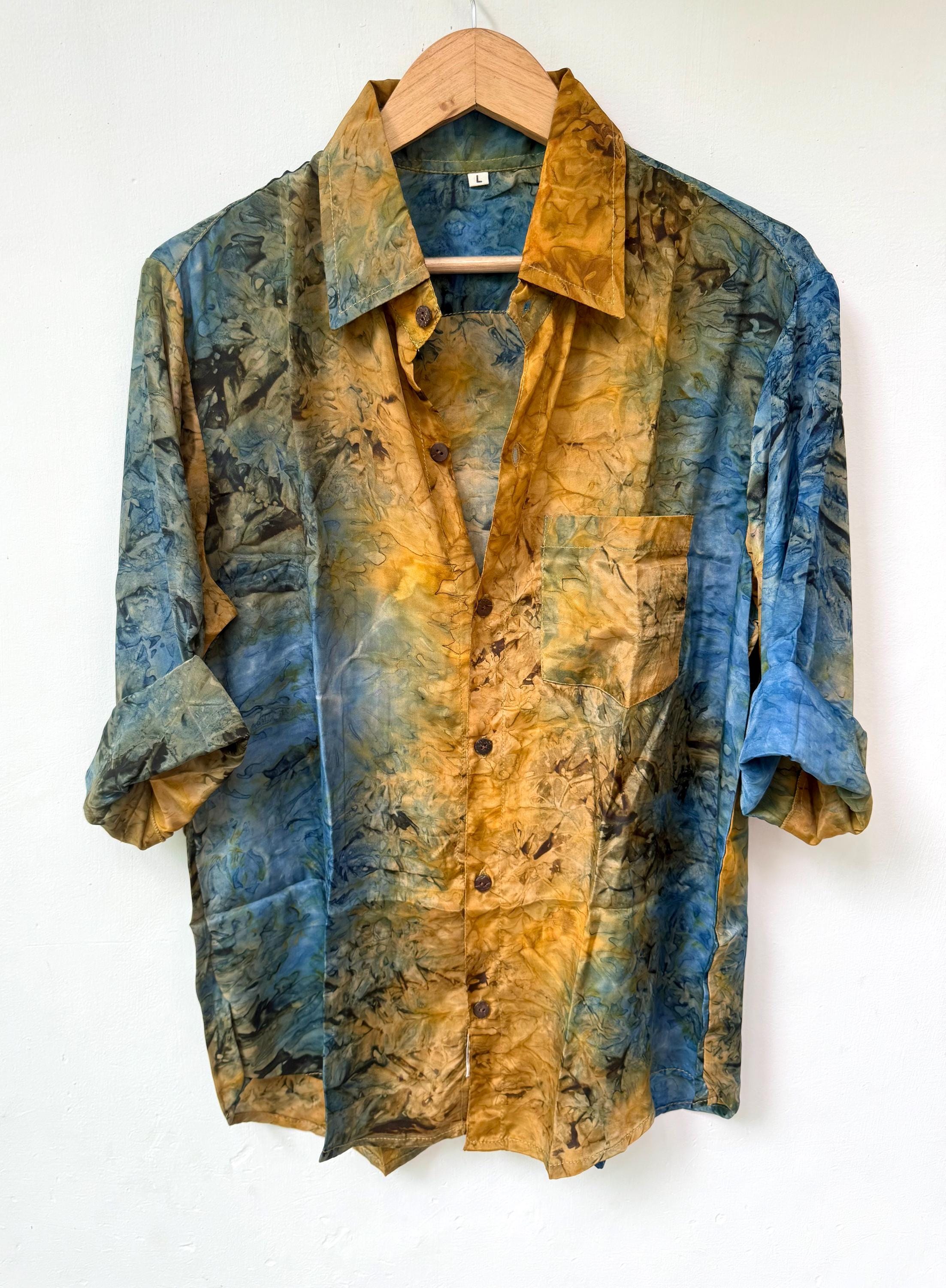 トップス 80s Plantation deformation silk shirt トップス 80s Plantation deformation silk shirt Vintage 80's ISSEY