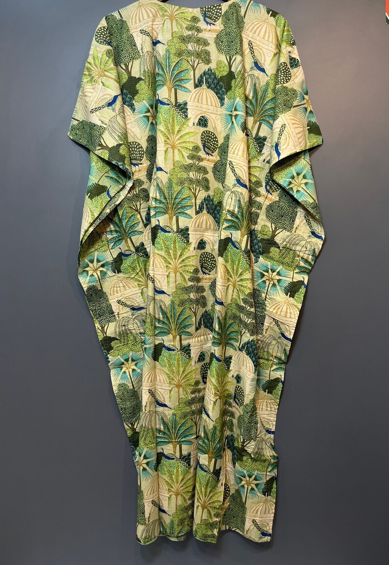 Cotton Kaftan, Indian Floral Kaftan, Long Caftan, Dress for to Be Moms, Beach Cover Up