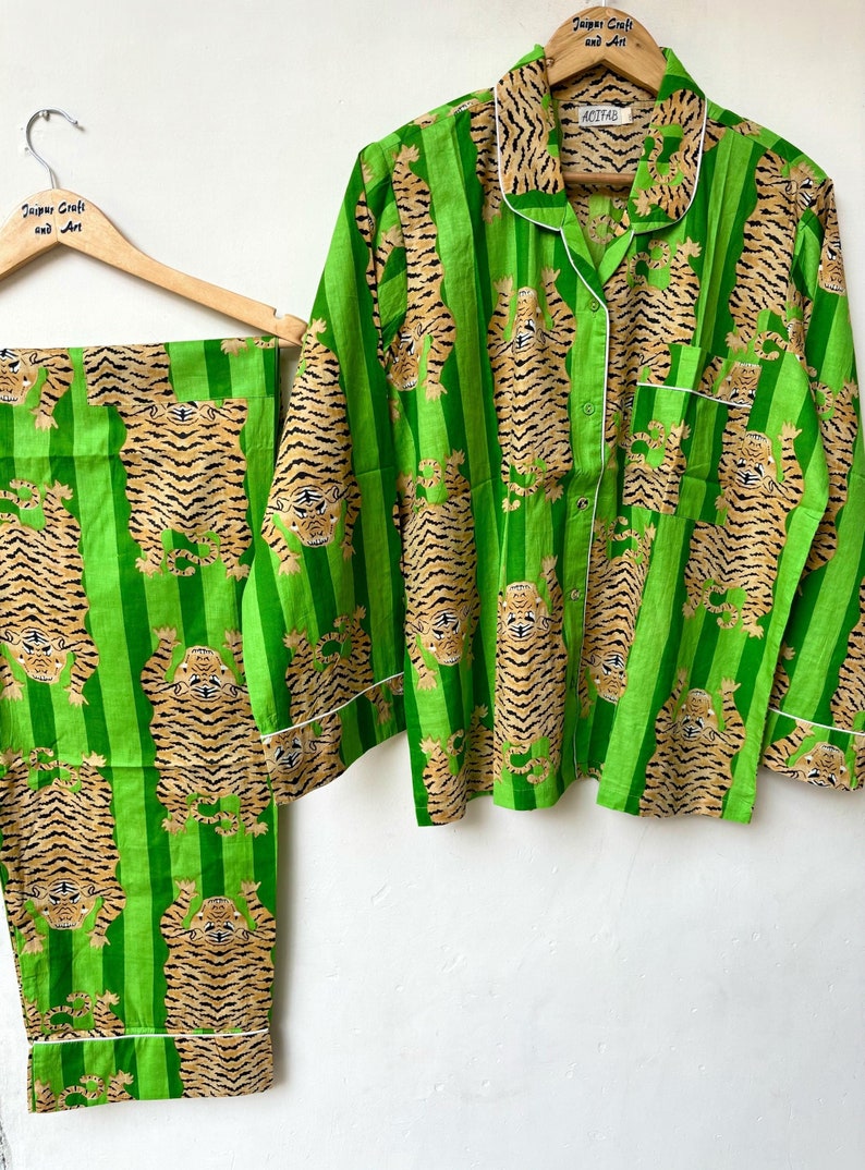 Animal Print Pajama Sets, Indian Cotton Pyjamas Set, PJ Set, Sleepwear Dress, Loungewear, Gifts For Her, Women Dress, Pajamas, Night Dress , Christmas Gifts, Pajama Party, Loose clothing, Comfortable PJ, Bridesmaids PJ, Bridesmaids Gifts