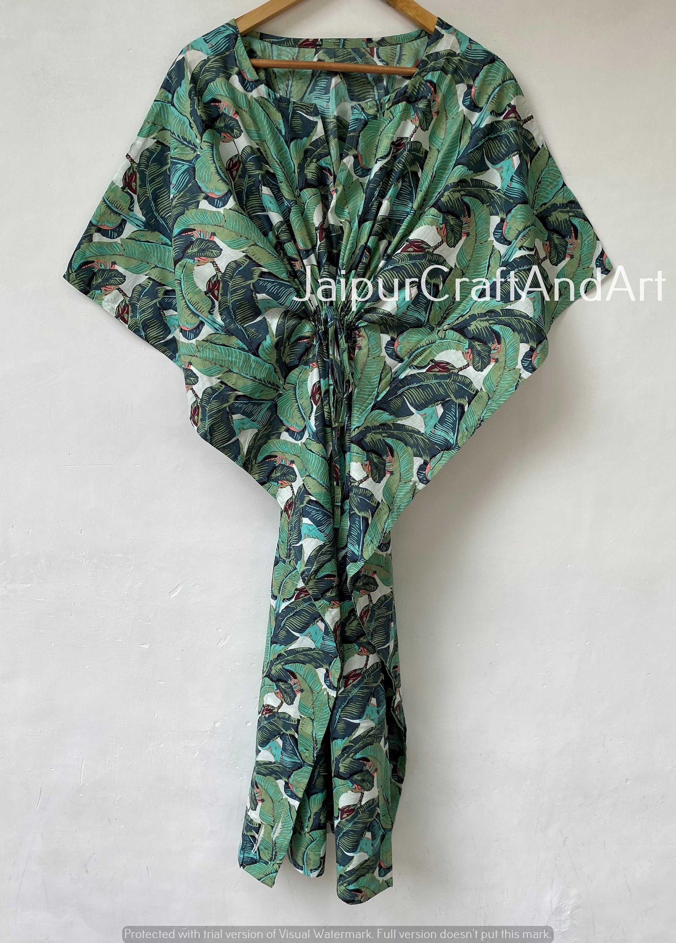 Kleid mit monstera print - Etsy.de