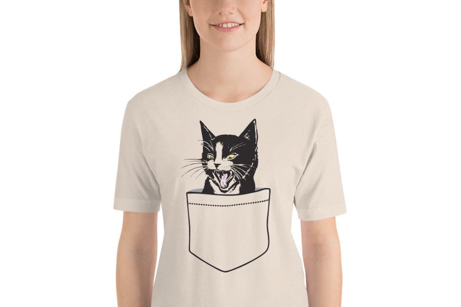 Cat in een Pocket shirt Cute cat shirt Cat lover overhemd Etsy