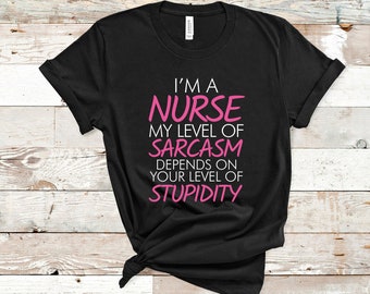 Nurse Black Cat I\u2019m A Grumpy Old Nurse My Level Of Sarcasm Depends On Your Level Of Stupidity Shirt Funny T-shirt Cute Tee Unisex Tank Top