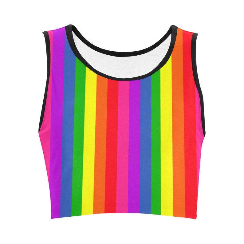 Rainbow Crop Top Pride Flag Colorful Cropped Tshirt I Red - Etsy