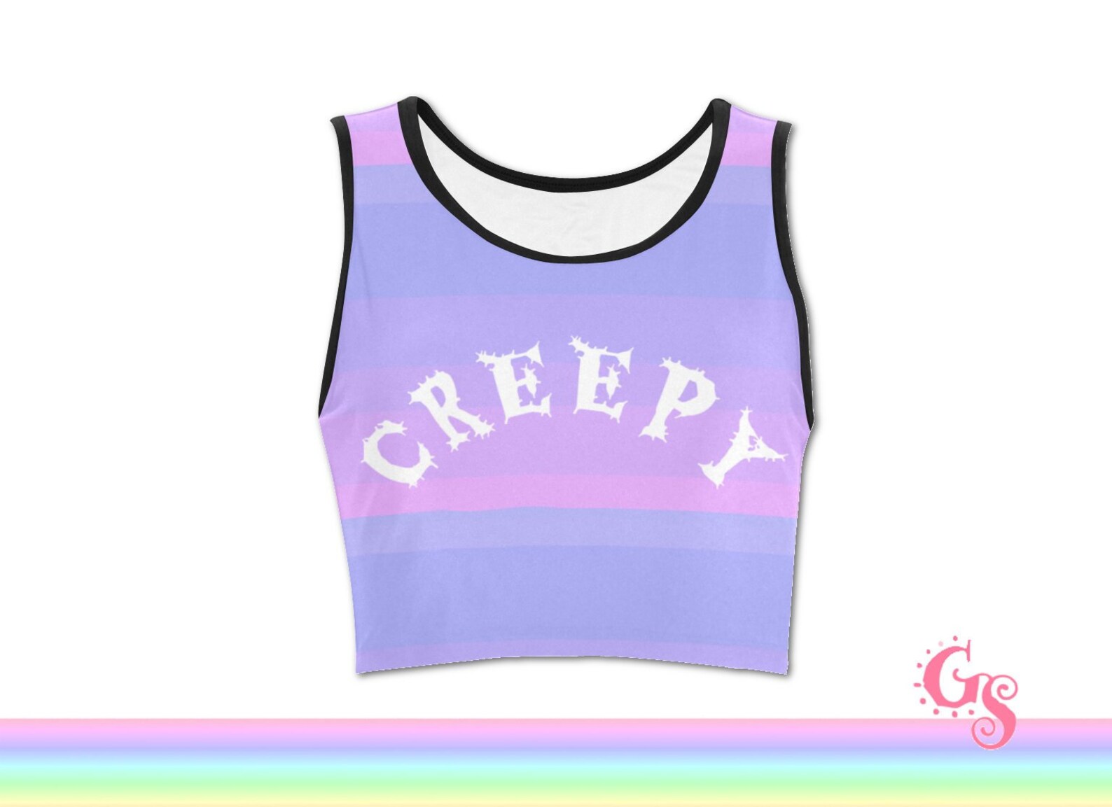 Pastel Goth Top Crop Cropped Shirt Purple Pink Ombre Color Etsy