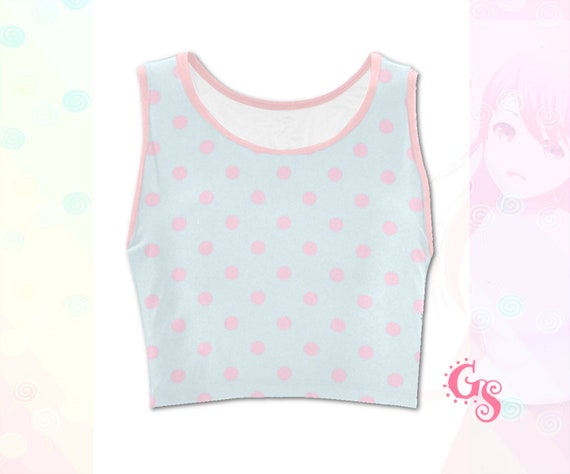 pink polka dot crop top