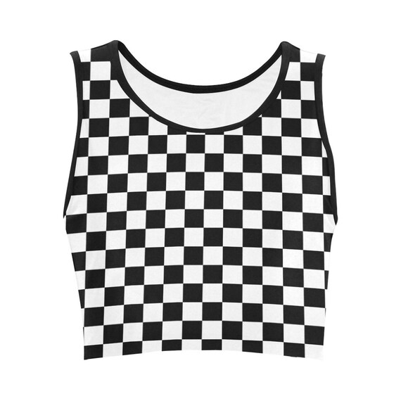 Checkerboard Crop Top Goth Gothic Cropped Tshirt I Plain Plaid Black and  White Alternative Clothing Statement I Goth Pagan Pinup Style - Etsy Canada