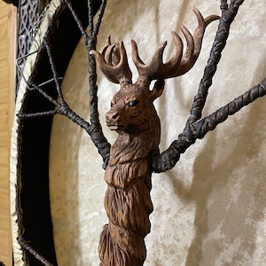 Handmade Oval Shaman Drum: Deer, Goat Skin (24/20)