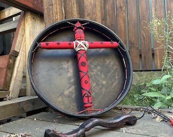 Handmade Motanka Shaman Drum, Ukrainian Folklore, 12 inch