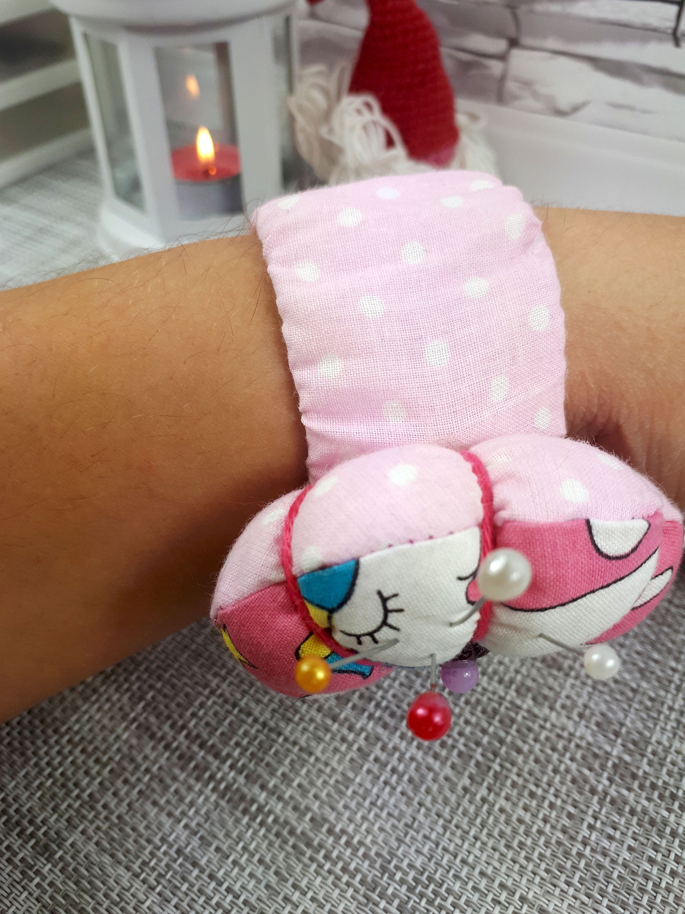 Wrist Pincushion Set Hand Cushion for Pins Sewing Pin Etsy