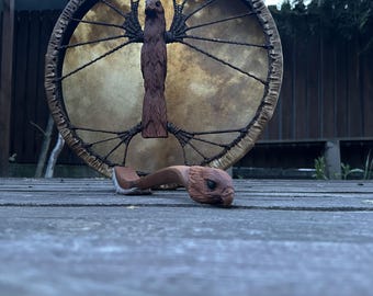 Handmade Falcon Shaman Drum: 20 inch Soul Music Ritual Tool