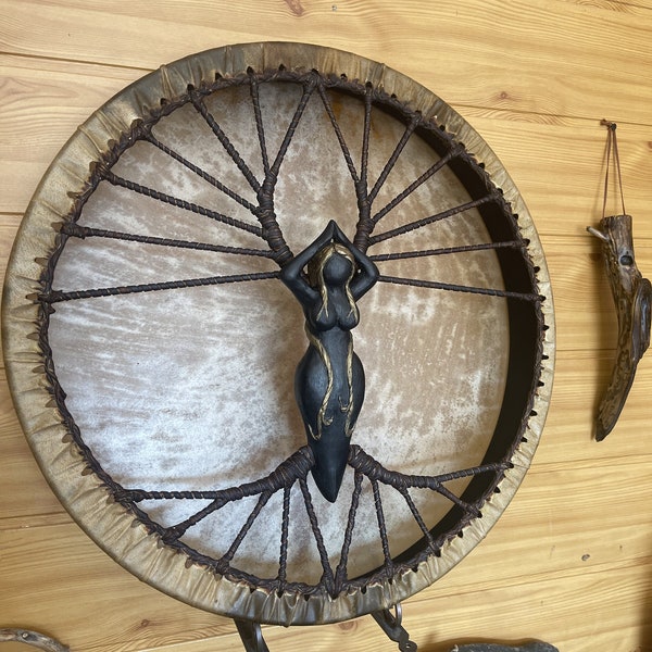 Handmade Shaman Drum Gaia: Soul Music Ritual Instrument (20 inches)