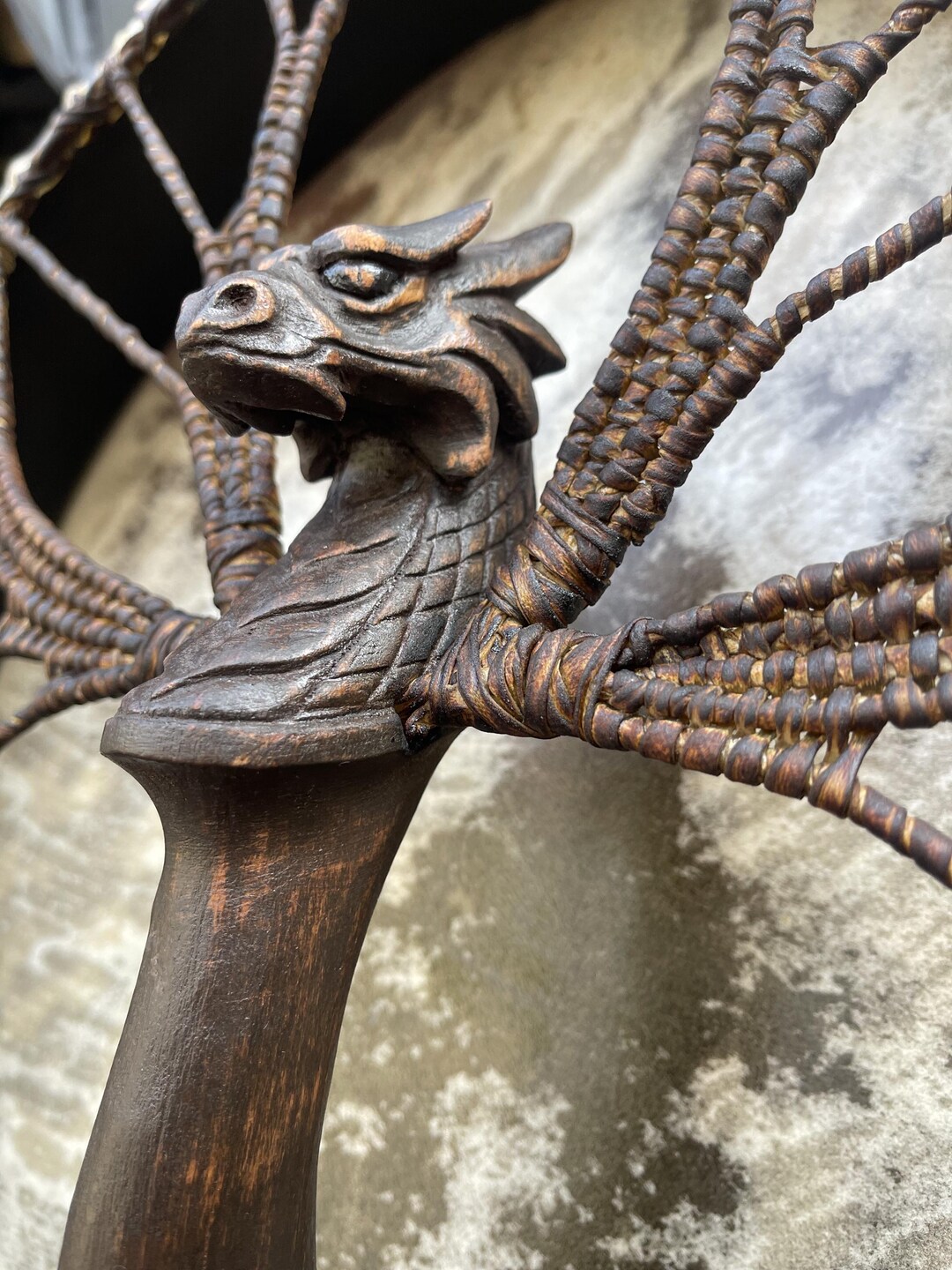 Dragon String Instrument Dragon Shamanic Drum: Handcrafted Soul Music Ritual Instrument (20 Inch ...