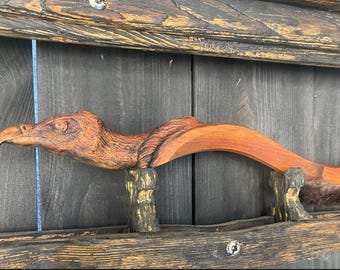 Handcrafted Shamanic Drum Beater Vulture: Alder Wood Altar Tool