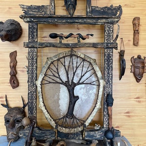 Shaman drum, Schamanische trommel, Shamanic Tree of Life drums, Shamanic healing sound, Shamanic religious tools, Leather frame drum 24/20in
