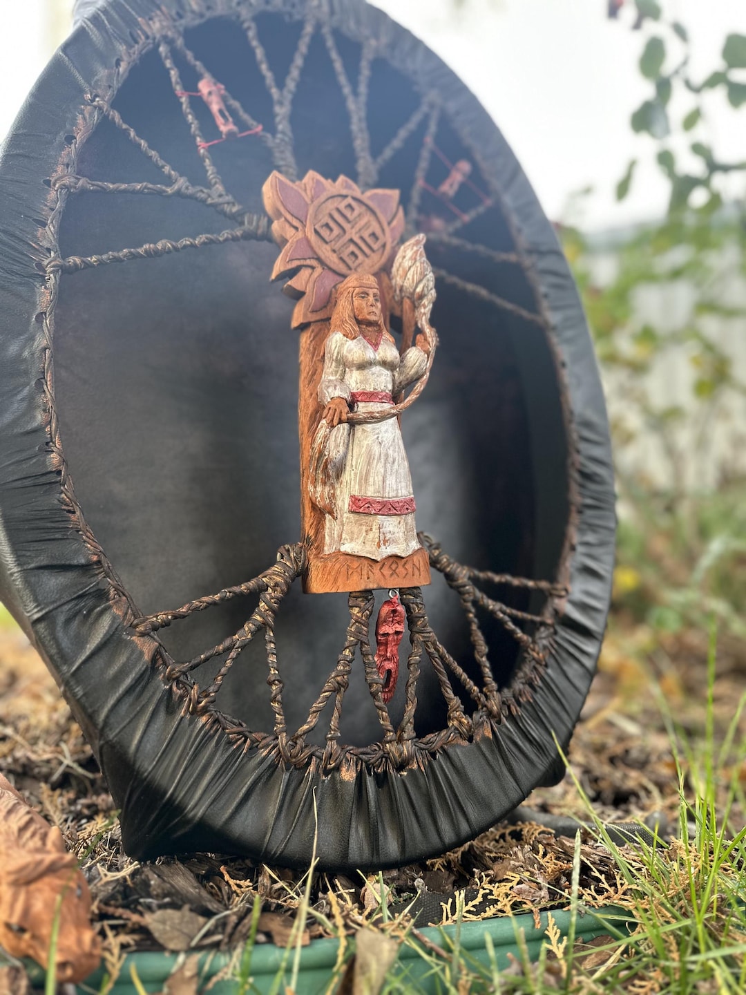 Handmade Shaman Drum Mokosha: Slavic Pagan Instrument (24/20 Inch) - Etsy