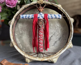 Slavic Shamanic Drum Bereginya 16': Handcrafted Ash Wood Ritual Drum