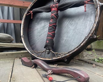 Slavic Shamanic Drum "Keeper of the Way" - 20" Goat Skin, Ash Wood