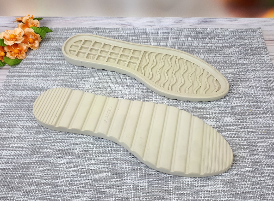 Rubber beige soles for summer sandals Knitted slippers shoes | Etsy