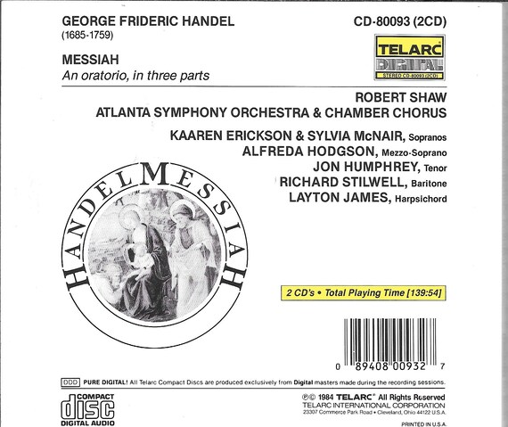 (未開封 2 XRCD2) Handel 『Messiah』 FIM XRCD 2 XRCD2) Handel 『Messiah』 FIM XRCD 2000