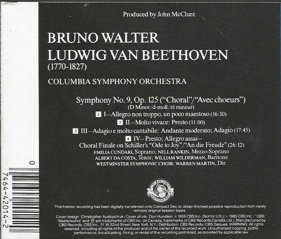 Bruno Walter Conducts the Columbia Symphony Orchestra in