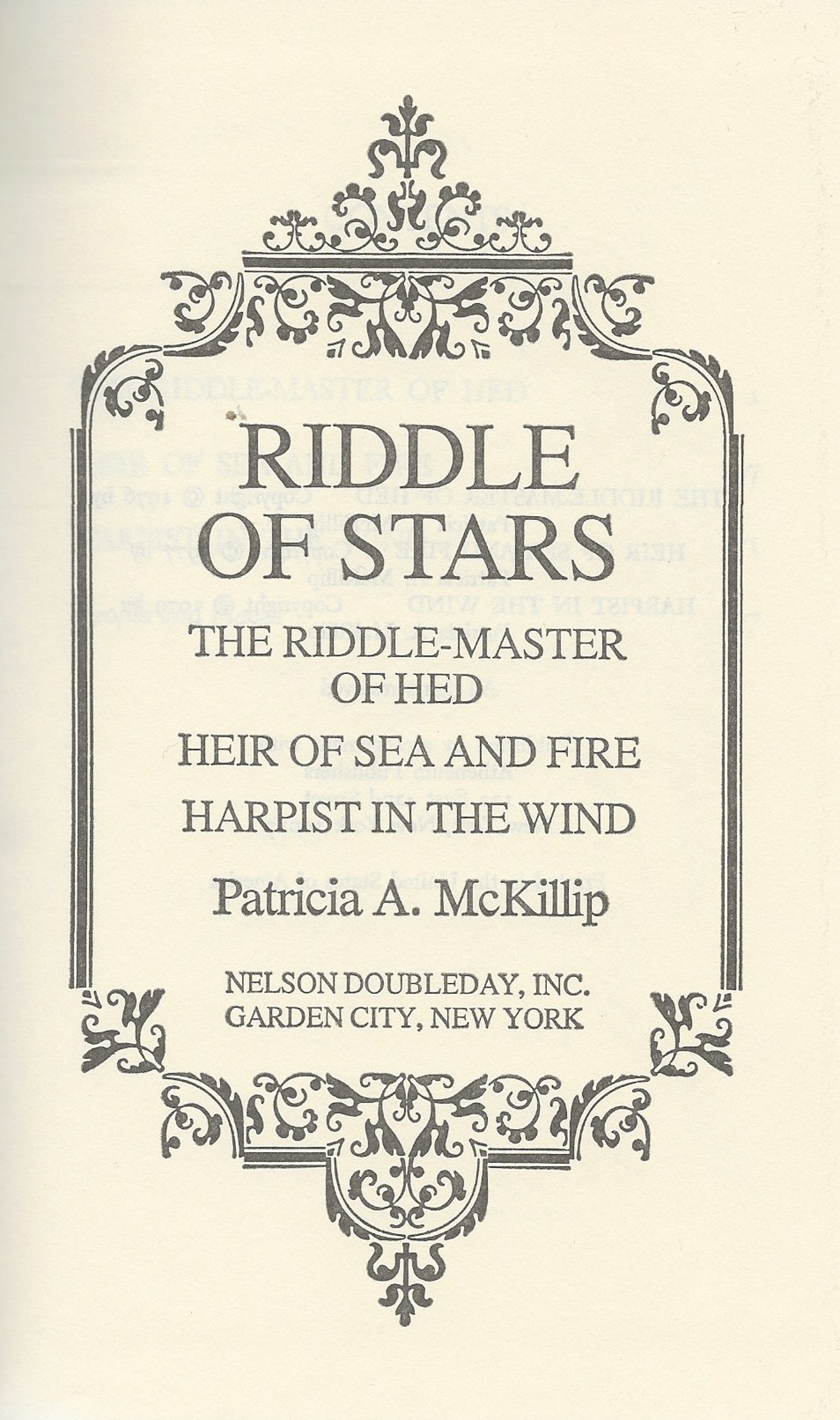 Riddle of Stars: the Riddle-master of Hed; Heir of Sea and Fire ...