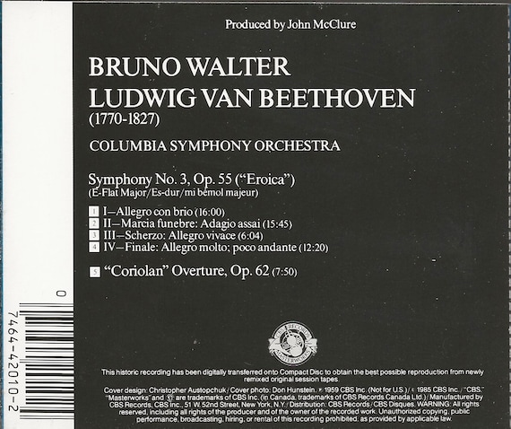 Bruno Walter Conducts the Columbia Symphony Orchestra in