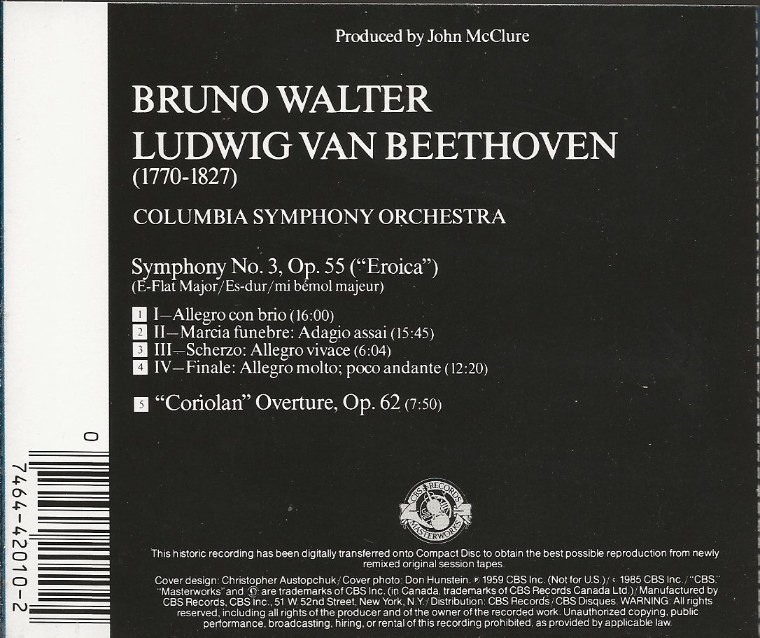 Bruno Walter Conducts the Columbia Symphony Orchestra in