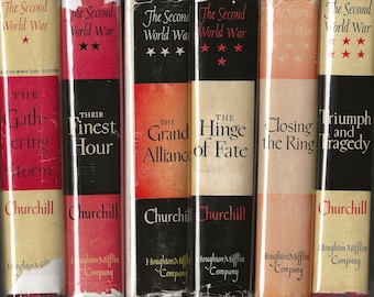 Winston Churchill 6 Volume Gilded Leather Set, World in Crisis