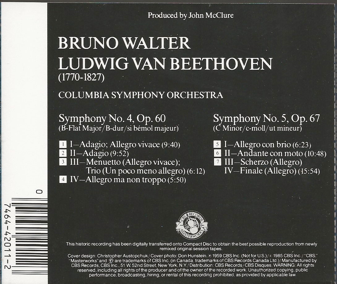 Bruno Walter Conducts the Columbia Symphony Orchestra in