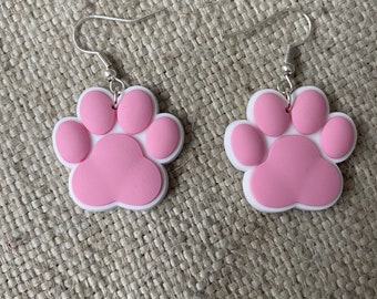 Paw earrings, dog lovers, dogs, dog jewelry, rescue mom gift, rescue mom, femme jewelry, ready to ship, free shipping