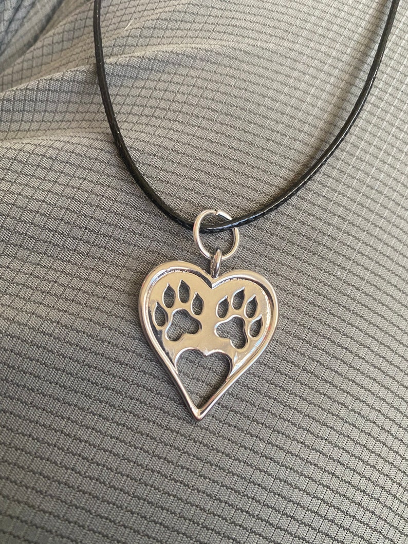 Heart necklace, dog mom, cats, animals, animal jewelry, under 20 gift, rescue mom, pets, cat jewelry, free shipping, cat mom image 1